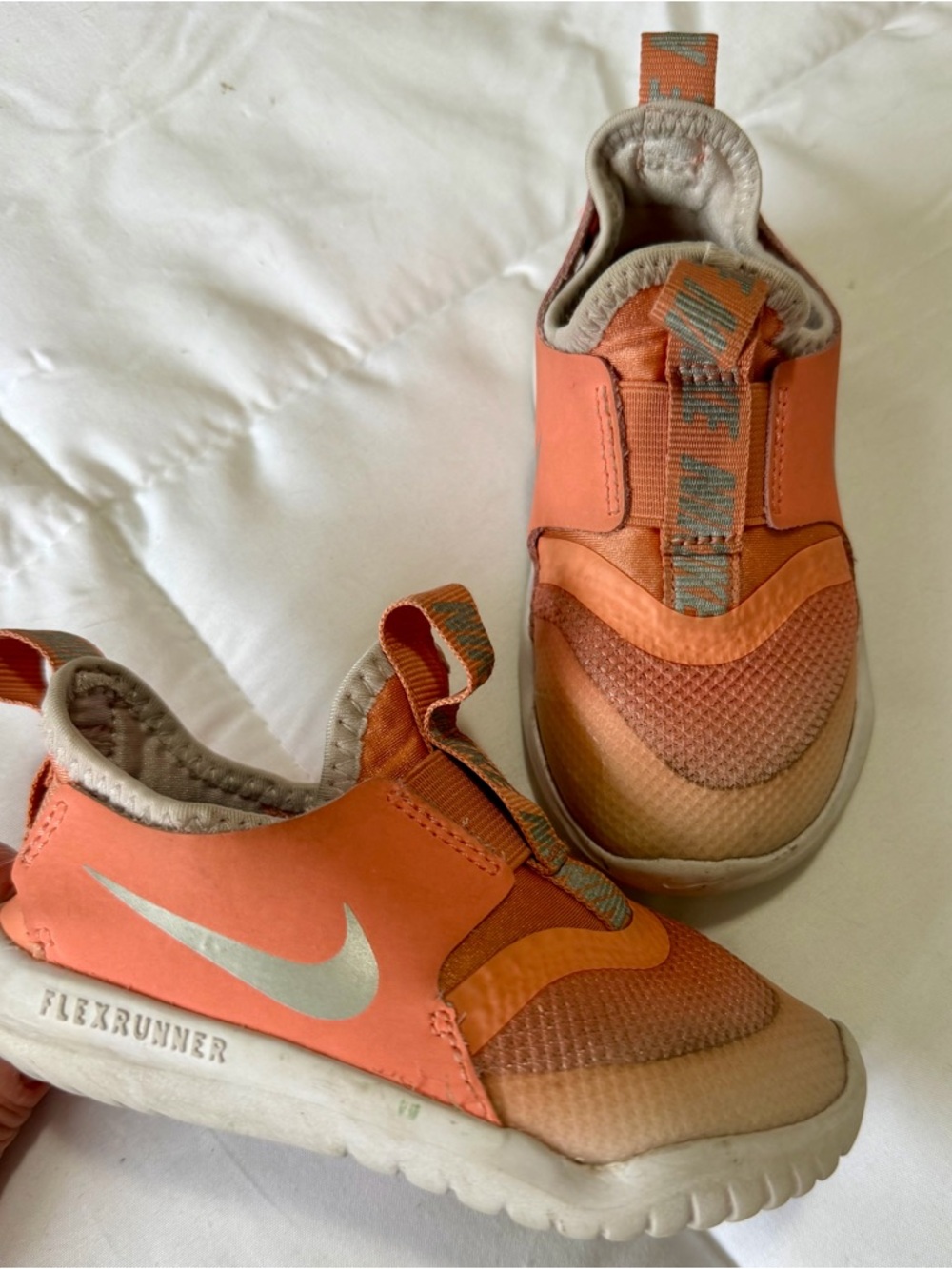Nike Kids' Orange Flex Runner Slip-On Shoes 7C
